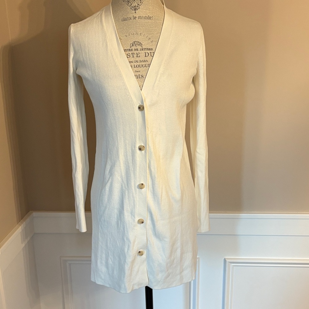 LOFT Ivory Longline Cardigan